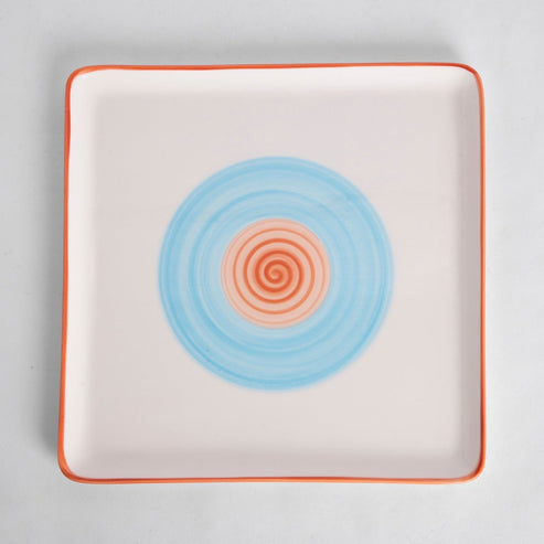 Rainbow Collection - Pink+Blue - Square Side Plate - 7 inch
