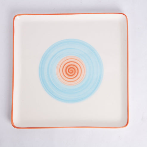 Rainbow Collection - Pink+Blue - Square Main Plate - 10 inch