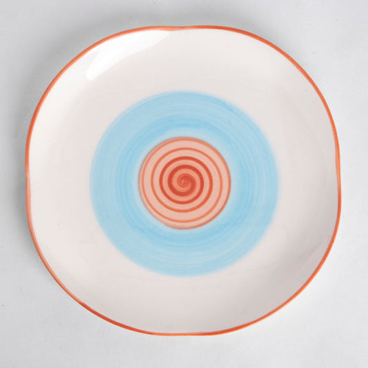 Rainbow Collection - Pink+Blue - Four Leaf Side Plate - 10 inch