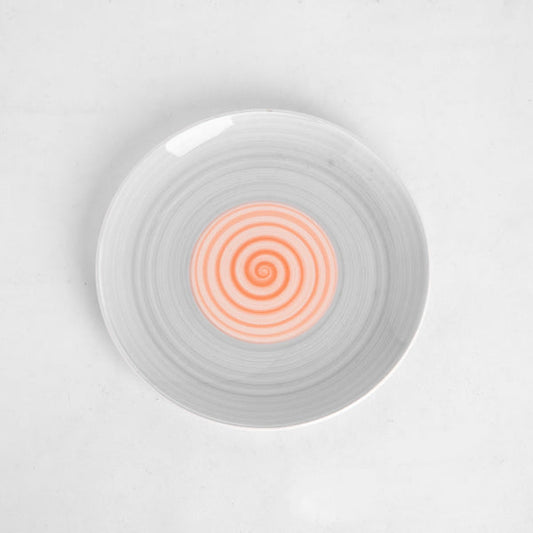 Rainbow Collection - Grey+Pink - Round Side Plate - 7 inch