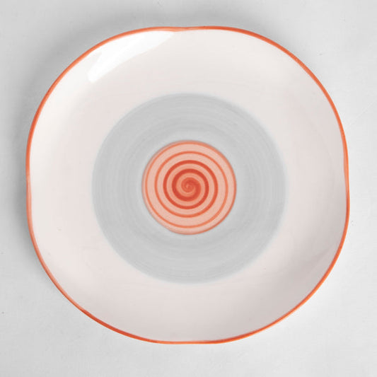 Rainbow Collection - Grey+Pink - Four Leaf Main Plate - 10 inch