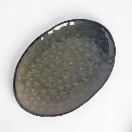 Copper Blue - Egg Shape Tray - 12 inch